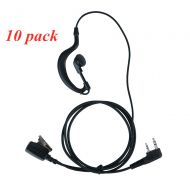 AAA Caroo G Shape Earpiece Headset for Kenwood Puxing Wouxun Baofeng Two Way Radio Walkie Talkie 2 pin Pack of 10