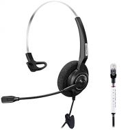 AAA ARAMA Arama RJ Headset Wired Monaural with Noise Canceling Microphone for Call Center Cisco 7941 7975 Office IP Phones or Telephone Systems with Plantronics M10 M12 M22 MX10 Amplifiers(A