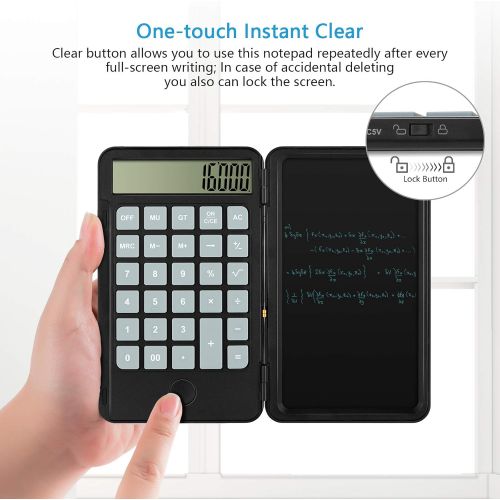  [아마존베스트]AAGES Calculator, Standard Function Desktop Calculator with 6.5 Inch LCD Writing Tablet for Daily and Basic Office, Black