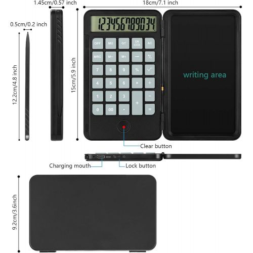  [아마존베스트]AAGES Calculator, Standard Function Desktop Calculator with 6.5 Inch LCD Writing Tablet for Daily and Basic Office, Black