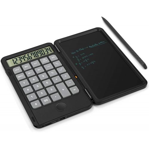  [아마존베스트]AAGES Calculator, Standard Function Desktop Calculator with 6.5 Inch LCD Writing Tablet for Daily and Basic Office, Black