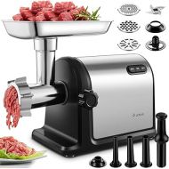 AAOBOSI Meat Grinder, [3000W Max] Meat Grinder Electric, Meat Mincer w/ 3 Plates, 3 Sausage Stuffer Tubes & Kubbe Kit, Easy One-Button Control