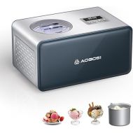 AAOBOSI 2.2 Quart Ice Cream Maker Machine with 4 Modes,No Pre-Freezing with Built-in Compressor,Frozen Yogurt,Home Ice Cream Maker,Long-lasting Cooling,LCD Digital Display,Timer,Stainless Steel