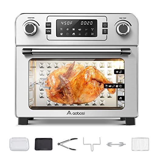  [아마존베스트]AAOBOSI Aobosi Toaster Oven Air Fryer Oven Toaster Convection Oven Digital Countertop Rotisserie Oven Pizza Oven 10-in-1 Multi-Function Toast/Roast/Broil/Bake/Dehydrate|Large 24Qt|Recipe|1