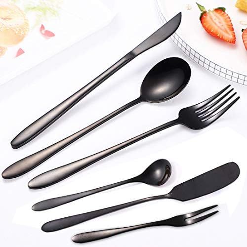  [아마존베스트]AARainbow Stainless Steel Flatware Set Portable Reusable Cutlery Set Travel Utensils Set Including Chopsticks Knife Fork Spoon Straws Cleaning Brush Dishwasher Safe (B- 8 Black)