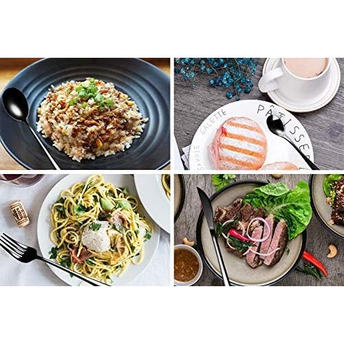  [아마존베스트]AARainbow Stainless Steel Flatware Set Portable Reusable Cutlery Set Travel Utensils Set Including Chopsticks Knife Fork Spoon Straws Cleaning Brush Dishwasher Safe (B- 8 Black)