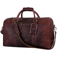 [아마존핫딜][아마존 핫딜] AARON LEATHER GOODS VENDIMIA ESTILO Leather Travel Duffle Bag | Gym Sports Bag Airplane Luggage Carry-On Bag By Aaron Leather (Walnut)