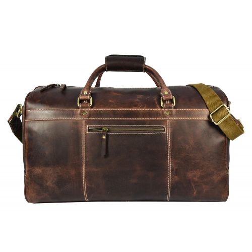  AARON LEATHER GOODS VENDIMIA ESTILO Aaron Leather 20 inch Full Grain Leather Weekender Duffle Bag (Caramel)