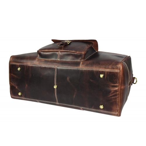  AARON LEATHER GOODS VENDIMIA ESTILO Aaron Leather 20 inch Full Grain Leather Weekender Duffle Bag (Walnut)