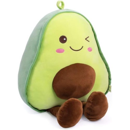  [아마존베스트]Bunbunbunny 16.5 Inch Snuggly Stuffed Avocado Fruit Soft Plush Toy Hugging Pillow Gifts for Kids, Girl, Boy, and Friends Christmas