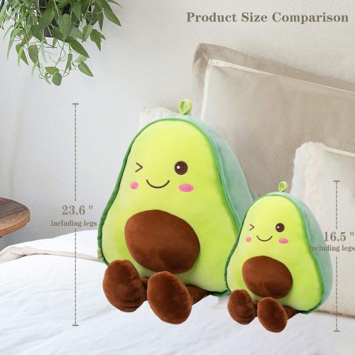  [아마존베스트]Bunbunbunny 16.5 Inch Snuggly Stuffed Avocado Fruit Soft Plush Toy Hugging Pillow Gifts for Kids, Girl, Boy, and Friends Christmas