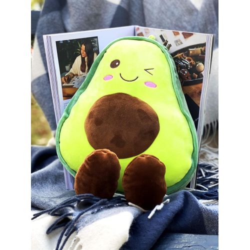  [아마존베스트]Bunbunbunny 16.5 Inch Snuggly Stuffed Avocado Fruit Soft Plush Toy Hugging Pillow Gifts for Kids, Girl, Boy, and Friends Christmas