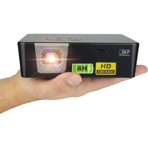  AAXA Technologies AAXA P6X 1000 Lumen Battery Projector, 4 Hour Battery, Portable Mini Projector, DLP 1080p Support, 30,000 Hours LED, 15000mah Powerbank, HDMI/USB/microSD Input, Worlds Brightest Ba