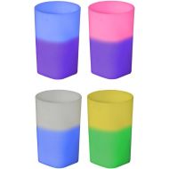 [아마존베스트]AAkron 2oz Color Changing Mood Plastic Shot Glass, Unique square bottom, BPA FREE and reusable, round top design and 1 oz , Set of 12, Assorted Colors - MADE IN USA