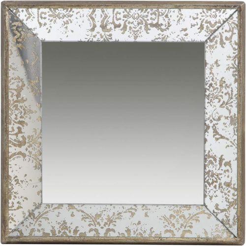  A&B Home Antique-Look Frameless Square Wall Mirror/Tray