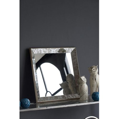  A&B Home Antique-Look Frameless Square Wall Mirror/Tray