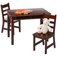 AB-Land Rectangular Table and 2 Chairs Set with Shelves, Espresso Finish, Made from Composite Wood, Kids Playing Room, Set, Children Activity, Bundle with Our Expert Guide with Tips for Ho
