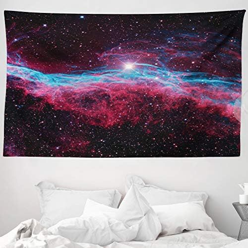  Marke: ABAKUHAUS ABAKUHAUS Rosa Wandteppich und Tagesdecke Weltraum spielt Galaxyaus Weiches Mikrofaser Stoff 230 x 140 cm Farben ohne verblassen Schwarz und Magenta