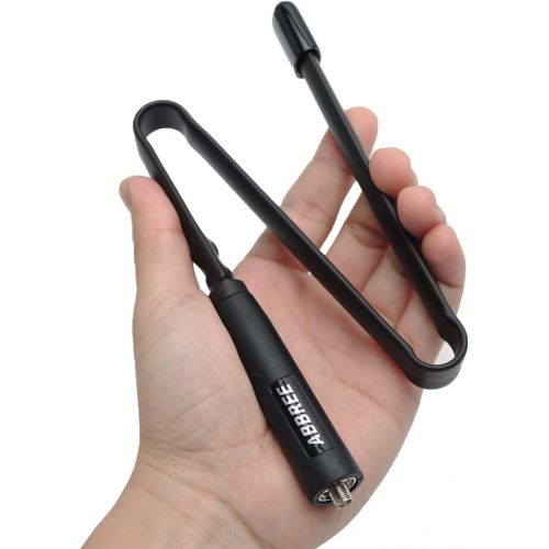  [아마존베스트]ABBREE SMA-Female Dual Band VHF/UHF 18.8-inch 144/430MHz High Gain Soft Whip Foldable CS Tactical Antenna for Baofeng UV-5R UV-82 BF-F8HP Ham Two Way Radio