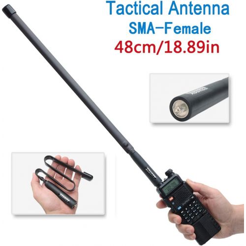  [아마존베스트]ABBREE SMA-Female Dual Band VHF/UHF 18.8-inch 144/430MHz High Gain Soft Whip Foldable CS Tactical Antenna for Baofeng UV-5R UV-82 BF-F8HP Ham Two Way Radio