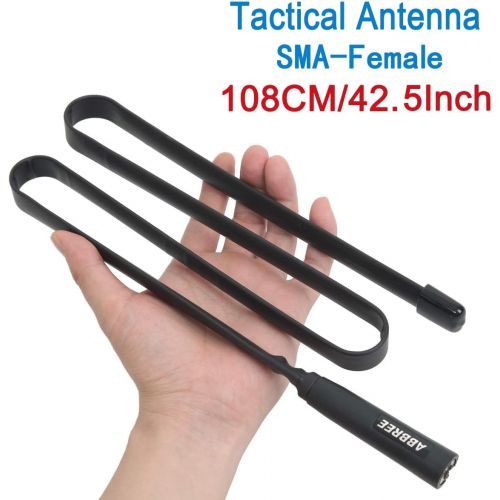  [아마존베스트]42.5-Inch Length ABBREE SMA-Female Dual Band 144/430Mhz Foldable CS Tactical Antenna for Baofeng UV-5R UV-82 BF-F8HP Ham Two Way Radio
