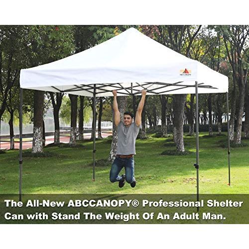  ABCCANOPY 10x10 Pop up Canopy Tent Instant Shelter Commercial Portable Market Canopy with 4 Removable Zipper End Side Walls & Wheeled Bag, Bonus 4 Sand Bags & 23 Square Feet of Awn