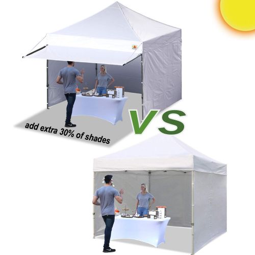  ABCCANOPY 10x10 Pop up Canopy Tent Instant Shelter Commercial Portable Market Canopy with 4 Removable Zipper End Side Walls & Wheeled Bag, Bonus 4 Sand Bags & 23 Square Feet of Awn