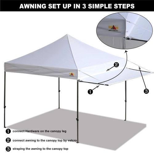  ABCCANOPY 10x10 Pop up Canopy Tent Instant Shelter Commercial Portable Market Canopy with 4 Removable Zipper End Side Walls & Wheeled Bag, Bonus 4 Sand Bags & 23 Square Feet of Awn