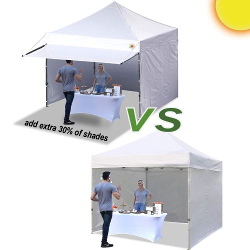  ABCCANOPY 10x10 Pop up Canopy Tent Instant Shelter Commercial Portable Market Canopy with 4 Removable Zipper End Side Walls & Wheeled Bag, Bonus 4 Sand Bags & 23 Square Feet of Awn