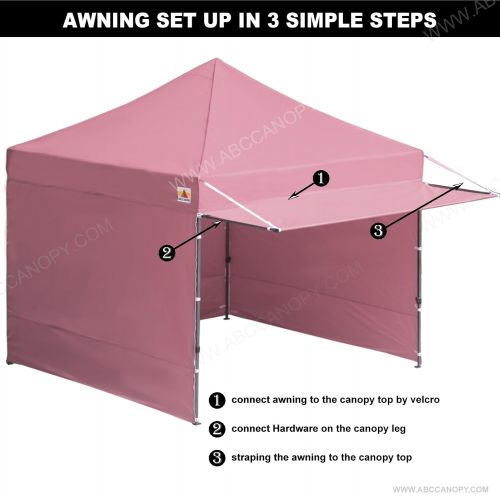  ABCCANOPY 10x10 Pop up Canopy Tent Instant Shelter Commercial Portable Market Canopy with 4 Removable Zipper End Side Walls & Wheeled Bag, Bonus 4 Sand Bags & 23 Square Feet of Awn