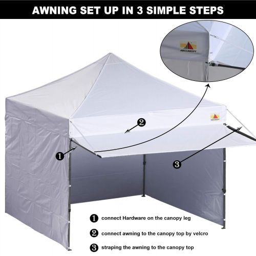  ABCCANOPY 10x10 Pop up Canopy Tent Instant Shelter Commercial Portable Market Canopy with 4 Removable Zipper End Side Walls & Wheeled Bag, Bonus 4 Sand Bags & 23 Square Feet of Awn