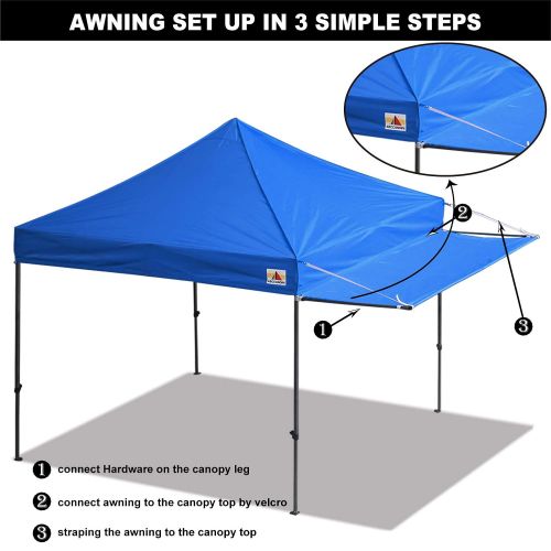  ABCCANOPY 10x10 Pop up Canopy Tent Instant Shelter Commercial Portable Market Canopy with 4 Removable Zipper End Side Walls & Wheeled Bag, Bonus 4 Sand Bags & 23 Square Feet of Awn