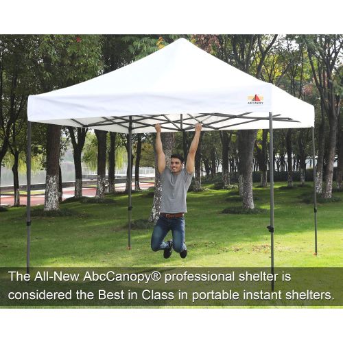  ABCCANOPY 10x10 Pop up Canopy Tent Instant Shelter Commercial Portable Market Canopy with 4 Removable Zipper End Side Walls & Wheeled Bag, Bonus 4 Sand Bags & 23 Square Feet of Awn