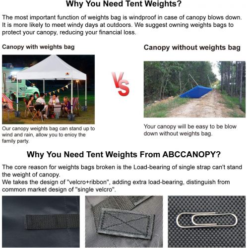  [아마존 핫딜] [아마존핫딜]ABCCANOPY Industrial Grade Weights Bag Leg Weights for Pop up Canopy Tent 4pcs-Pack (Gary-4pcs)