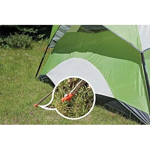  [아마존베스트]ABCCANOPY Tent Stake Pegs Garden Stakes, 10pcs Galvanized Non-Rust 10 Pop up Pergolas Canopy Accessories Gazebo Accessories Peg Stakes Orange Stopper Bonus 4pcs 10ft Ropes & 1 PVC