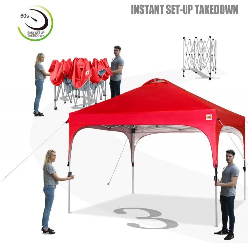  ABCCANOPY Outdoor Pop up Canopy Tent 8x8 Camping Sun Shelter-Series, Red