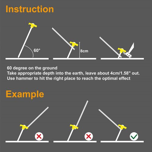  ABCCANOPY Tent Stakes 8 Camping Tent Stakes, 10pc-Pack (Yellow)