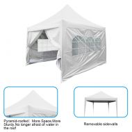 ABCCANOPY Quictent Silvox 8x8 EZ Pop Up Canopy Gazebo Party Tent with Sidewalls & Roller Bag Waterproof Pyramid Roof (White)