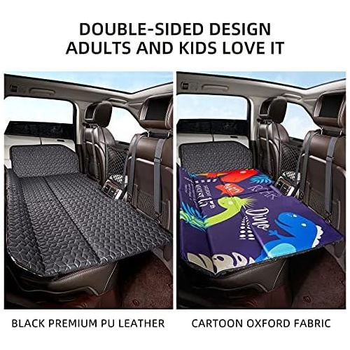  ABE Non-Inflatable Car Mattress,Double-Sided Folding Car Bed Mattress SUV,Portable SUV Mattress, Car Camping Mattress Back Seat,Car Travel Camping Mattress for Sleeping(Dinosaur Wo