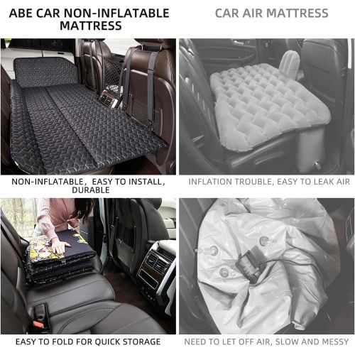  ABE Non-Inflatable Car Mattress,Double-Sided Folding Car Bed Mattress SUV,Portable SUV Mattress, Car Camping Mattress Back Seat,Car Travel Camping Mattress for Sleeping(Dinosaur Wo