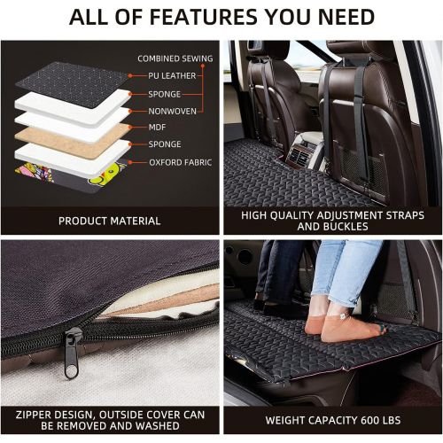 ABE Non-Inflatable Car Mattress,Double-Sided Folding Car Bed Mattress SUV,Portable SUV Mattress, Car Camping Mattress Back Seat,Car Travel Camping Mattress for Sleeping(Dinosaur Wo