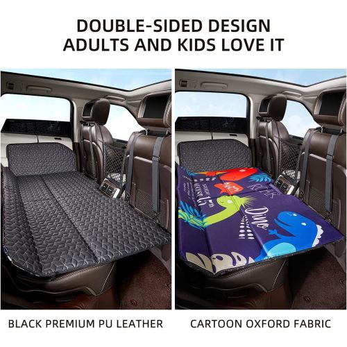  ABE Non-Inflatable Car Mattress,Double-Sided Folding Car Bed Mattress SUV,Portable SUV Mattress, Car Camping Mattress Back Seat,Car Travel Camping Mattress for Sleeping(Dinosaur Wo