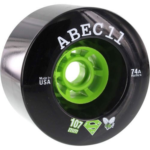  ABEC 11 SuperFly Black Longboard Skateboard Wheels - 107mm 74a (Set of 4)