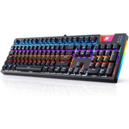  ABKONCORE Gaming Mechanical Keyboard K660, RGB Side LED and Backlit Keyboard USB Wired Computer Keyboard with OUTEMU Blue Switches, 104 Full Key-Rollover, Anti Ghosting Keyboard wi