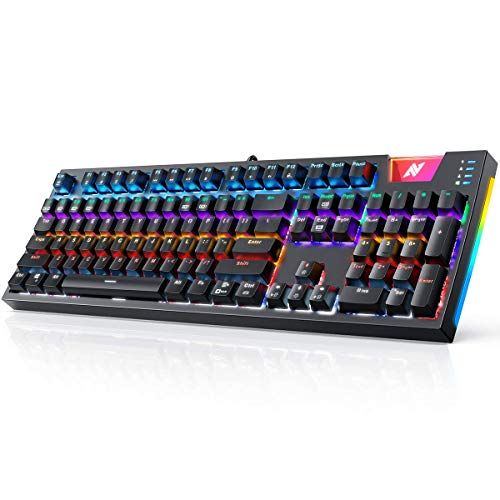  ABKONCORE Gaming Mechanical Keyboard K660, RGB Side LED and Backlit Keyboard USB Wired Computer Keyboard with OUTEMU Blue Switches, 104 Full Key-Rollover, Anti Ghosting Keyboard wi