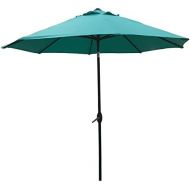 [아마존 핫딜]  [아마존핫딜]ABO Gear 9 Ft Outdoor Table Aluminum Patio Umbrella with Auto Tilt and Crank, 8 Ribs, Polyester, Turquoise