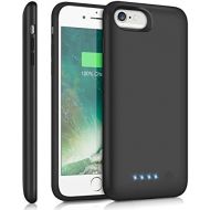 [아마존베스트]ABOE Battery Case for iPhone 8/7/6s/6/SE(2020), [6000mAh] Upgraded Charging Case Rechargeable Battery Pack for iPhone 8/7 Portable Charger case for iPhone 6S/6 /SE(2020)(4.7 inch)-[Blac