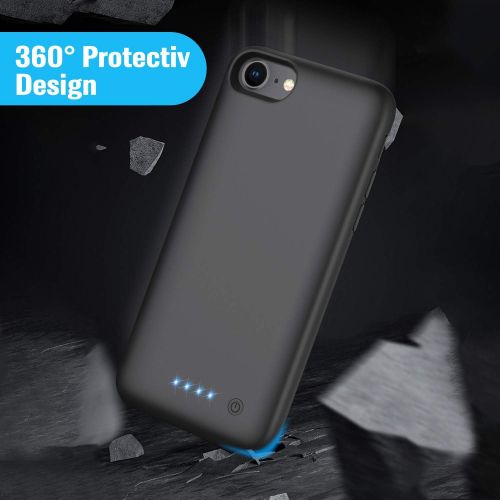  [아마존베스트]ABOE Battery Case for iPhone 8/7/6s/6/SE(2020), [6000mAh] Upgraded Charging Case Rechargeable Battery Pack for iPhone 8/7 Portable Charger case for iPhone 6S/6 /SE(2020)(4.7 inch)-[Blac