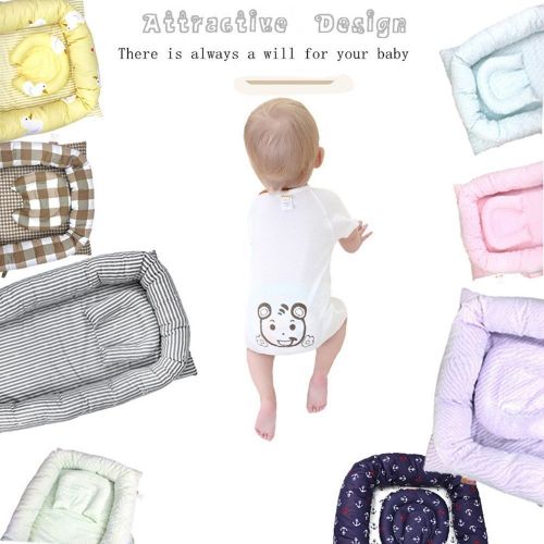  [아마존베스트]Abreeze Baby Bassinet for Bed -Grey Striped Baby Lounger - Breathable & Hypoallergenic Co-Sleeping Baby...