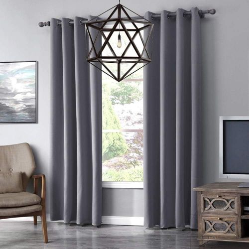  Abreeze Room Darkening Curtains Blackout Curtains Window Treatment Curtains Panel for Bedroom (1 Panel 79 Wide x 79 inch Long, Grey)